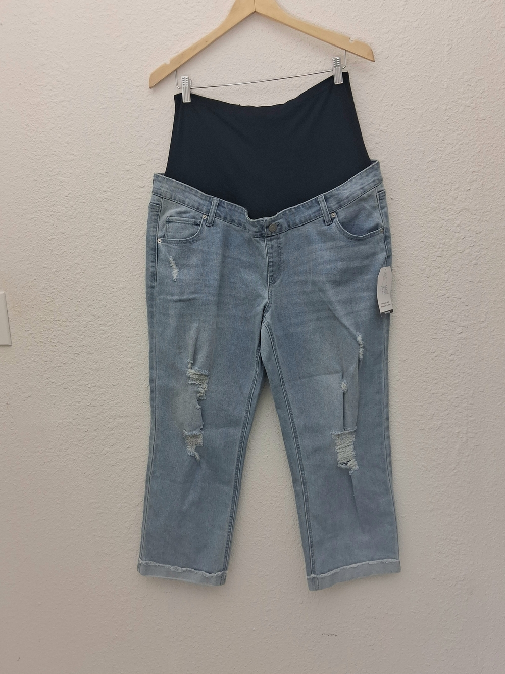 Time and True Maternity Boyfriend Jeans Light Wash : Size 2XL (20) : NWT